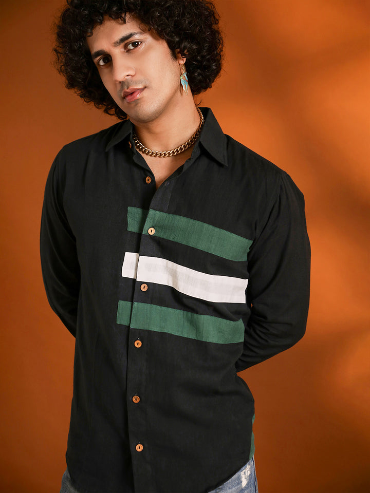 BlackShirt With Green Stripe  Patch