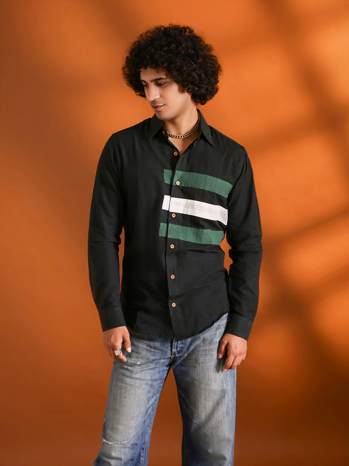 BlackShirt With Green Stripe  Patch