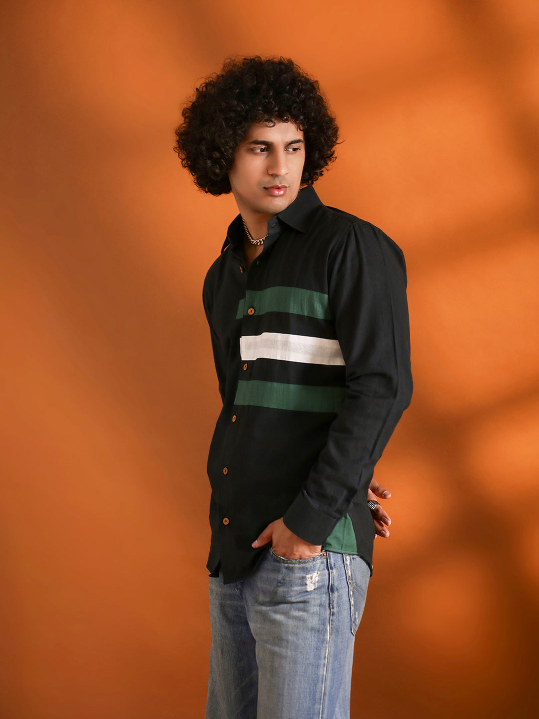 BlackShirt With Green Stripe  Patch