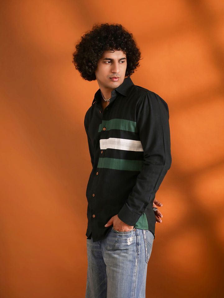 BlackShirt With Green Stripe  Patch