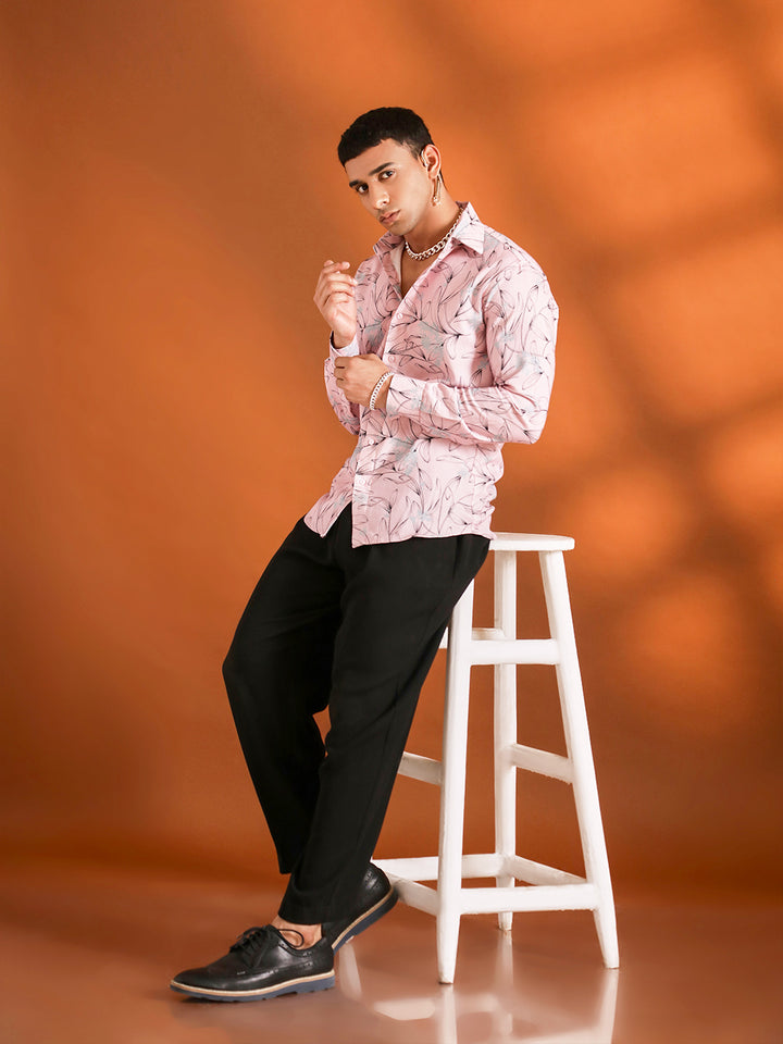 Floral Printed Pink Shirt