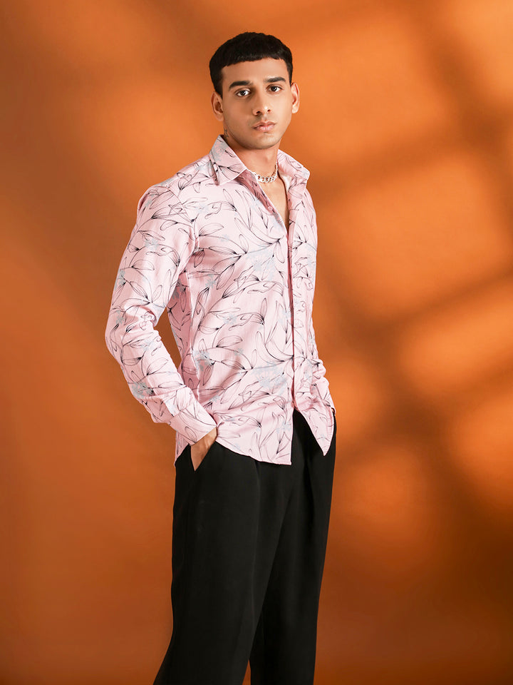 Floral Printed Pink Shirt
