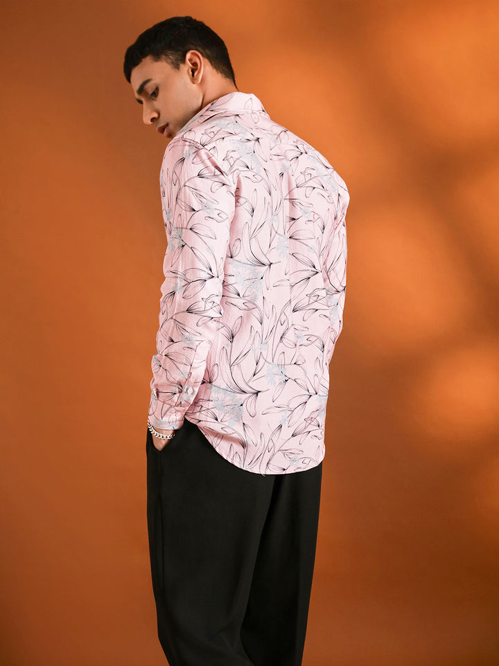 Floral Printed Pink Shirt