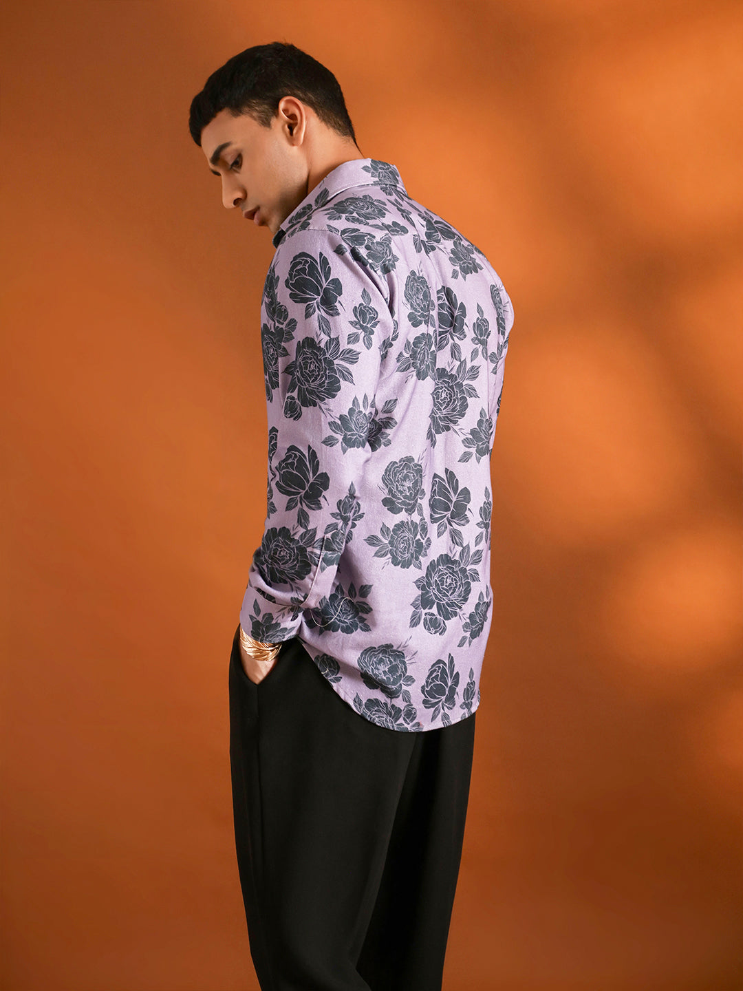 Floral Printed Purple Shirt