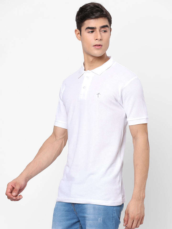 Everyday Solid Polo White T-Shirt