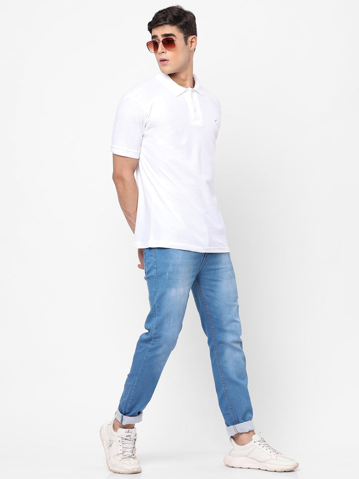 Everyday Solid Polo White T-Shirt