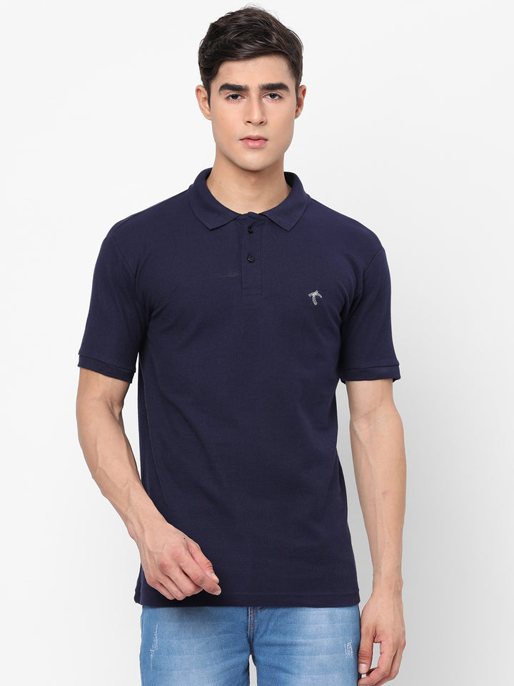Everyday Solid Polo Blue T-Shirt