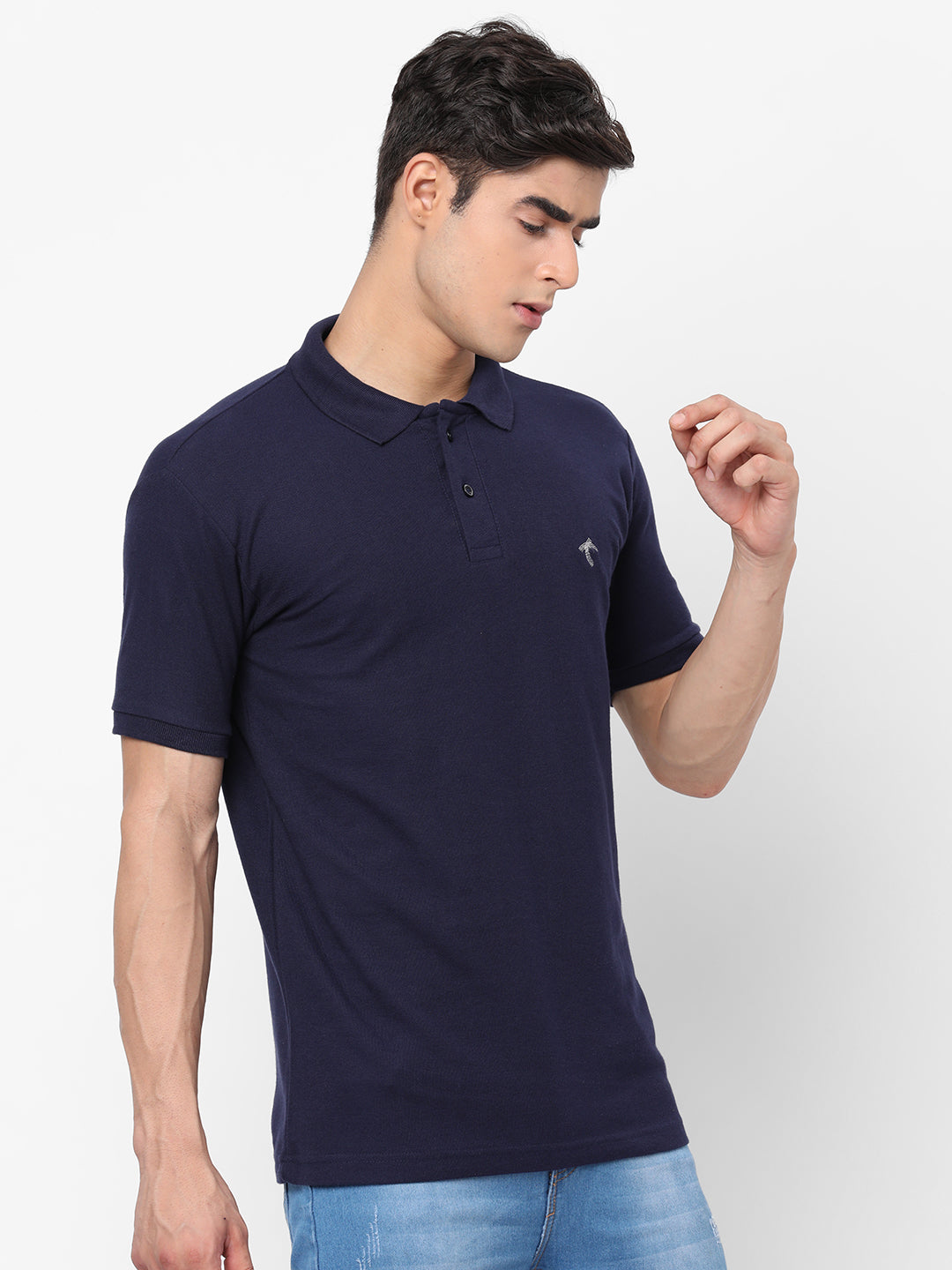 Everyday Solid Polo Blue T-Shirt
