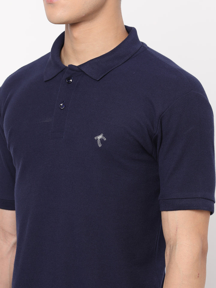 Everyday Solid Polo Blue T-Shirt